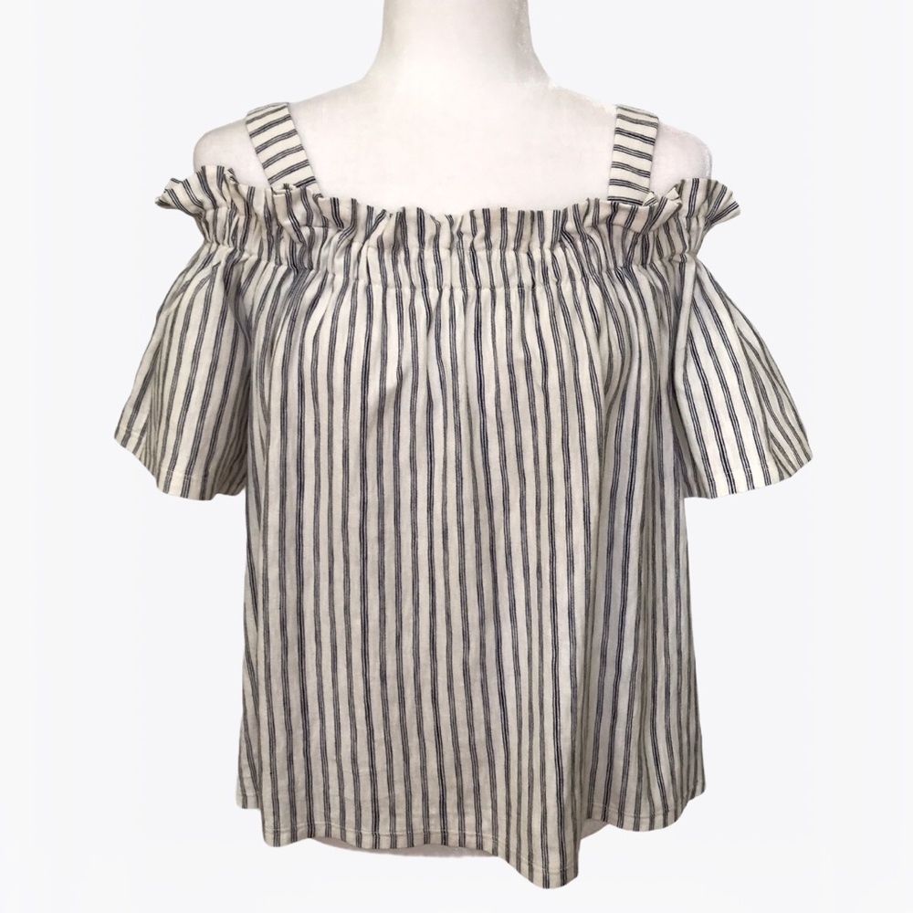 Lucky Brand 100% Cotton Off the Shoulder Top - S - Picture 4 of 16